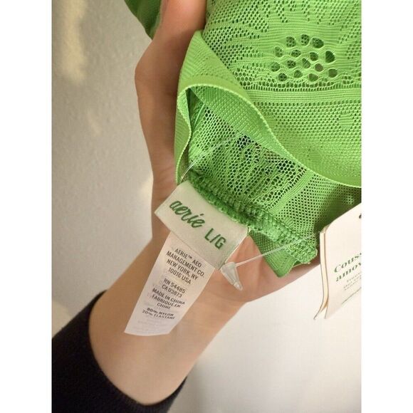 Aerie pop lace padded racerback bralette in green Size Large NWT - Picture 5 of 5